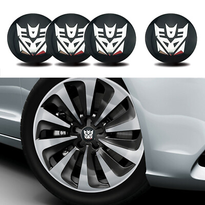 #ad 4x Car Wheel Center Hub Caps Replace Transformers Decepticon Logo Emblem Sticker $9.99
