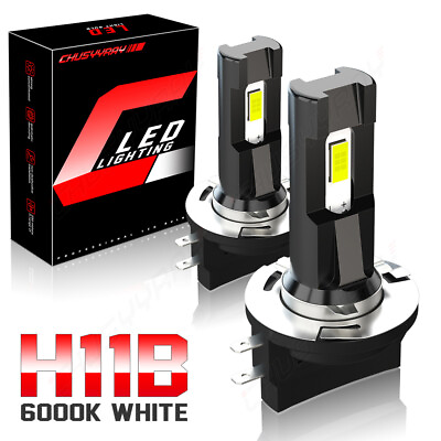 H11B LED Headlight Bulbs Conversion Kit High and Low Beam White Super Bright $16.99