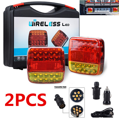 #ad #ad Wireless Tail LED Trailer Tow Lights Kit Magnetic Running For Boat RV Trucks $59.99