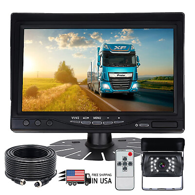 #ad 7quot; Double Bracket Monitor CCD Reversing Backup Camera For Caravan Trailer Van RV $68.79