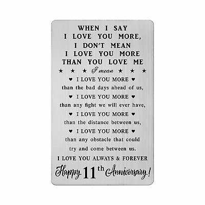 #ad 11th 11 Year Anniversary Card Gifts for Him Her $19.05