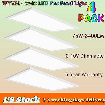 #ad 2x4FT LED Panel Light 75W Recessed Drop Ceiling Light Edge Lit Troffer Light $207.88