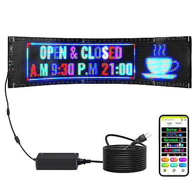 #ad VEVOR 33quot;x8quot; LED Scrolling Sign Display Board P5 Full Color Programmable $105.09