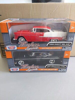 #ad Motormax Timeless Legends 1:24 1955 Chevy Bel Air 1955 Chrysler C300 *Lot Of 2* $30.00
