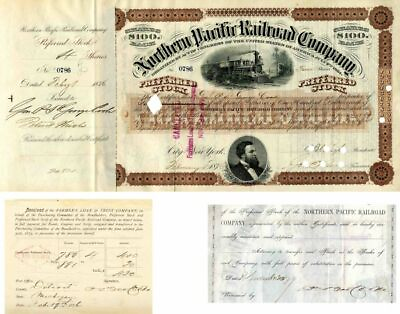 #ad Northern Pacific Railroad Co. Issued to and Signed by Genl. P. St. George Cooke $310.00