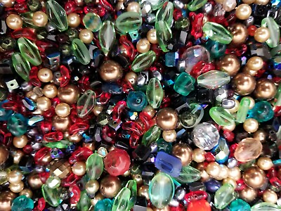#ad Assorted Glass Half Pound Mode Beads Holiday Mix 4 14mm  $13.99