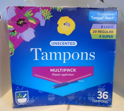 #ad Tampons 36 Unscented Multipack New Damaged Box $9.89