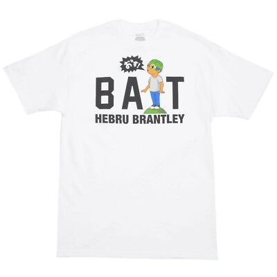 #ad NEW BAIT x Hebru Brantley Men BAIT Shout Logo Tee White Sz M Medium $39.99