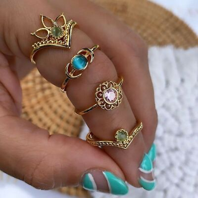 #ad Colorful Opal Ring 2mm Adjustable Rings Stone Charm Jewelry Women Finger Bands $9.37