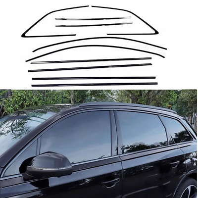 #ad Black Stainless Car Window Glass Strip Cover Trim 10X For AUDI Q7 2019 2024 $270.95