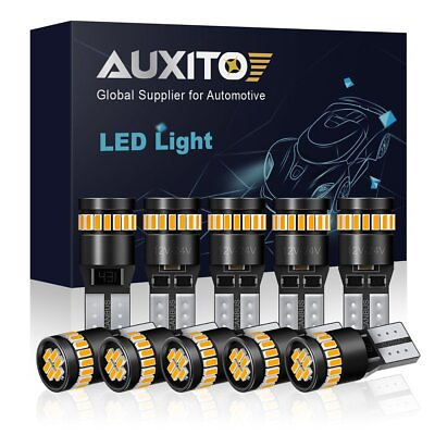 #ad 10x AUXITO Amber Yellow 168 194 T10 License Side Marker Light Canbus LED Bulb EC $17.09