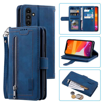 #ad Samsung Galaxy A15 A15 5G Wallet CaseLeather Zipper Magnetic Flip Card Case $12.21
