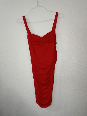#ad Superdown Darlene Mesh Red Valentine’s Day mini dress Women’s Sz M $24.99