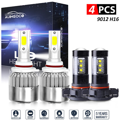 #ad 9012 LED Headlights 5202 Fog Light Bulbs for GMC Sierra 1500 2014 2015 $39.99