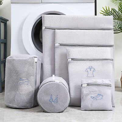 #ad 6 Zipped Wash Bag Mesh Net Laundry Washing Machine Lingerie Underwear Bra Socks $1.12