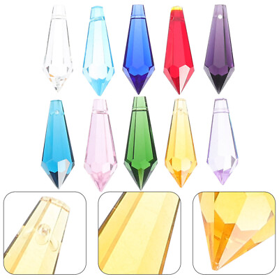 #ad 20Pcs Glass Prisms Pendants Light Glass Decorations Chandelier Pendants Hanging $13.99