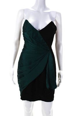 #ad Jill Jill Stuart Womens Green Teal Strapless Mini Dress Size 4 12978029 $65.01