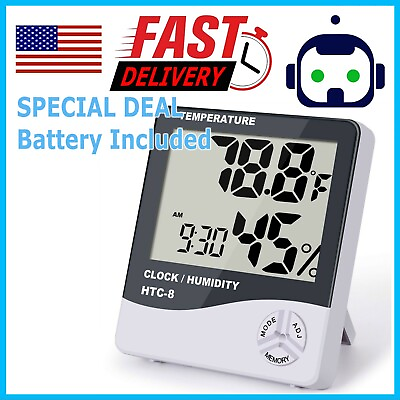 #ad #ad Thermometer Indoor Digital LCD Hygrometer Temperature Humidity Meter Alarm Clock $5.75