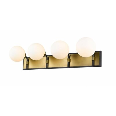 #ad 4 Light Vanity Light Fixture in Retro Style 33.25 Inches Wide by 7.75 Inches $293.95