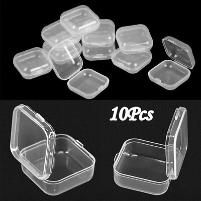 #ad Plastic Mini Box Storage Case Compartment Jewelry Trinkets Transparent Accessory $7.46