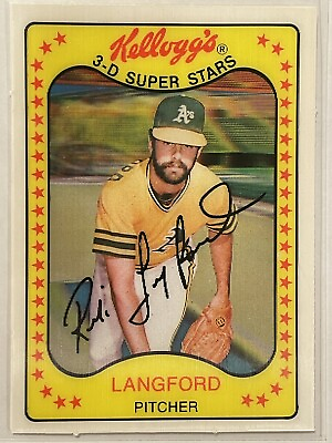 #ad 1981 Kellogg#x27;s 3 D Super Stars Rick Langford #55 Oakland Athletics MLB Baseball $2.49