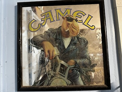 #ad 1992 Joe Camel On A Harley Bar Mirror $180.00