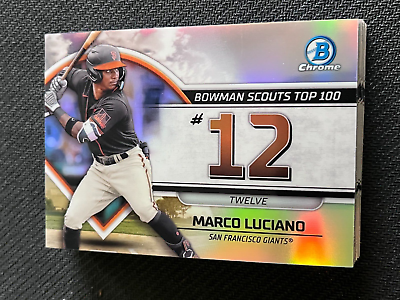 #ad 2023 Bowman Chrome MARCO LUCIANO #12 Scouts Top 100 Refractor $0.99