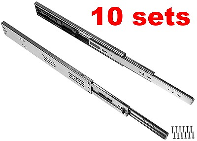 #ad Set of 10 Soft Close Ball Bearing Drawer Slides Full Extension 12quot; 24quot; 100lb $135.99