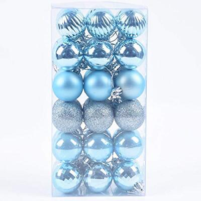 #ad Ice Blue Christmas Ornament Balls 35pcs 1.57nch Mini Christmas Tree Decorati... $19.47