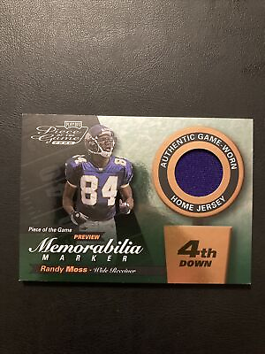 #ad RANDY MOSS 2000 PLAYOFF PIECE OF HOME GAME WORN 3RD DOWN JERSEY SWATCH #119 300 $40.00