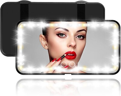 #ad 60 LEDs Car Sun Visor Vanity Mirror Rechargeable Makeup Mirror with Modes $38.95