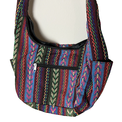 #ad Shoulder Bag Colorful Boho Outer Pocket Inner Zip Pocket Zip Closure Lined Clean $7.00