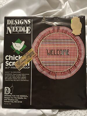 #ad Designs for the Needle 1983 Vtg. Chicken Scratch Kit #4005 quot;Welcomequot; $13.95