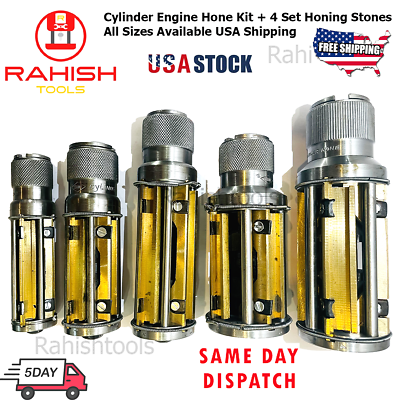 #ad Cylinder Engine Hone Kit 4 Set Honing Stones All Sizes Available RAHISHTOOLS $75.99