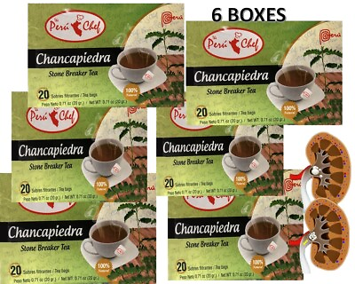 #ad Chanca Piedra Herbal Stone Braker Tea bags 6 Boxes 120 caps te de chancapiedra $29.00