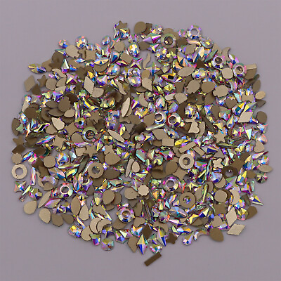 #ad #ad Nail Art Glass Rhinestones Glitter Diamond Crystal Gem 3D Tips DIY Decoration $2.24