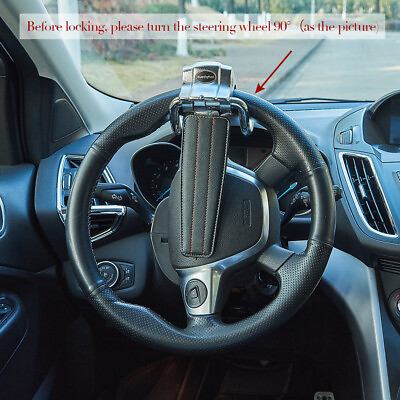 #ad Universal Vehicle Steering Wheel Lock Car Security Lock Anti Theft Key US Stock $40.91