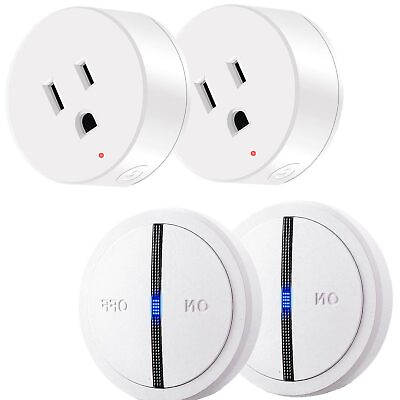 Wireless Outlet Plug Kit Remote Control On Off Light Switch 1200W For Lamps 2PCS $39.72