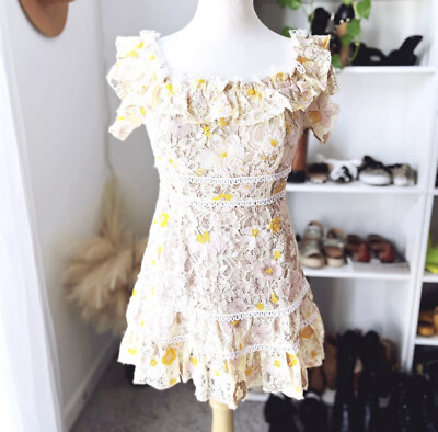 #ad Floral Lace Mini Dress $40.50