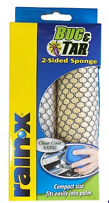 #ad Rain X 2 Sided Bug and Tar 2 Sided Sponge Clear Coat Safe Compact Size $5.00