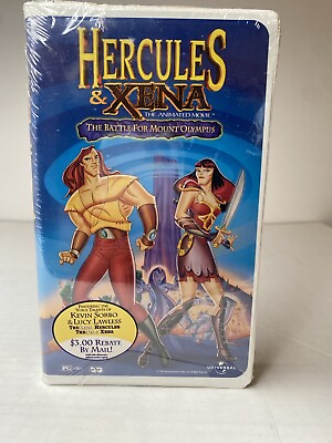 #ad Hercule Xena Animated Movie The Battle for Mount Olympus Watermark Sealed VHS $25.65