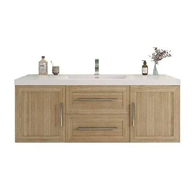 #ad 60quot; Bathroom Vanity with Sink MDF Wall Mounted Floating Cabinet with Drawers $2063.39