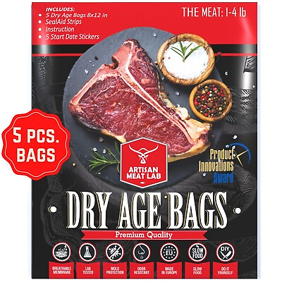 #ad Dry Age Bags for Meat Make Steaks at Home Easily amp; Safely 5 pcs. bags 8x12 in $24.80