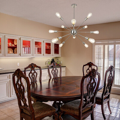 #ad #ad 12 Light Chrome Chandelier Pendant Modern Ceiling Lighting Fixture Dining Room $79.00