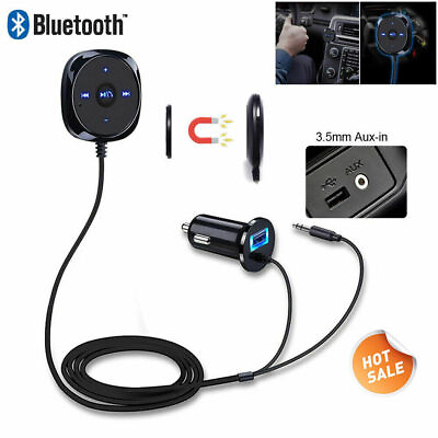 #ad 3.5mm Car AUX Bluetooth Wireless Stereo Audio Music Receiver Adapter USB Charger $12.99