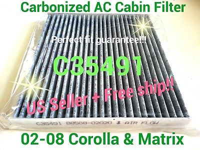 #ad CARBON CABIN AIR FILTER Fits TOYOTA MATRIX COROLLA Great Fit Fast Ship $19.85