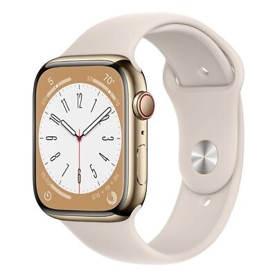 #ad Apple Watch Series 8 GPS Plus Cellular 45mm Gold Stainless Steel Case $304.99