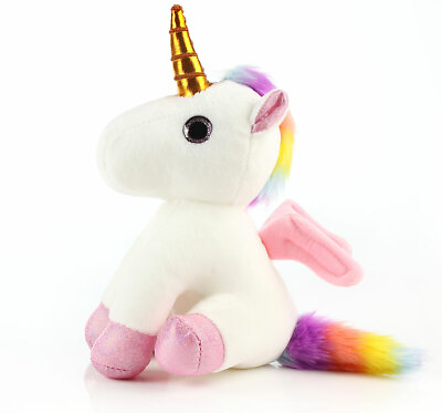 #ad 10quot; Rainbow Unicorn Gift Stuffed Animal Soft Plush Toy for Girls Kids $6.99