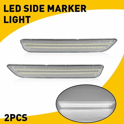 #ad 2Pcs Clear Lens Rear LED Side Bumper Marker Lights For 2010 11 2014 Ford Mustang $20.09