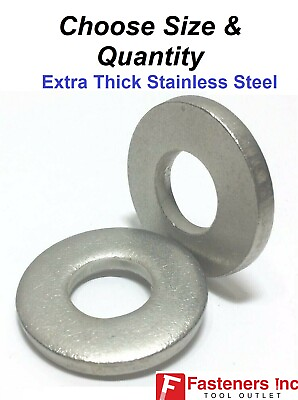 #ad Extra Thick Flat Washers 18 8 Stainless Steel SAE Washer Choose Size amp; Qty $12.64